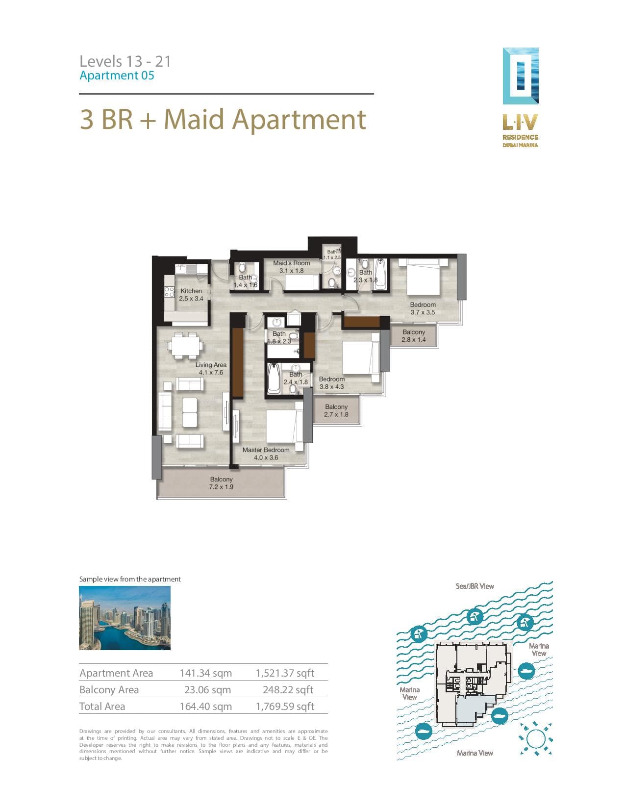 LIV Residence 3 Bedroom floor plan