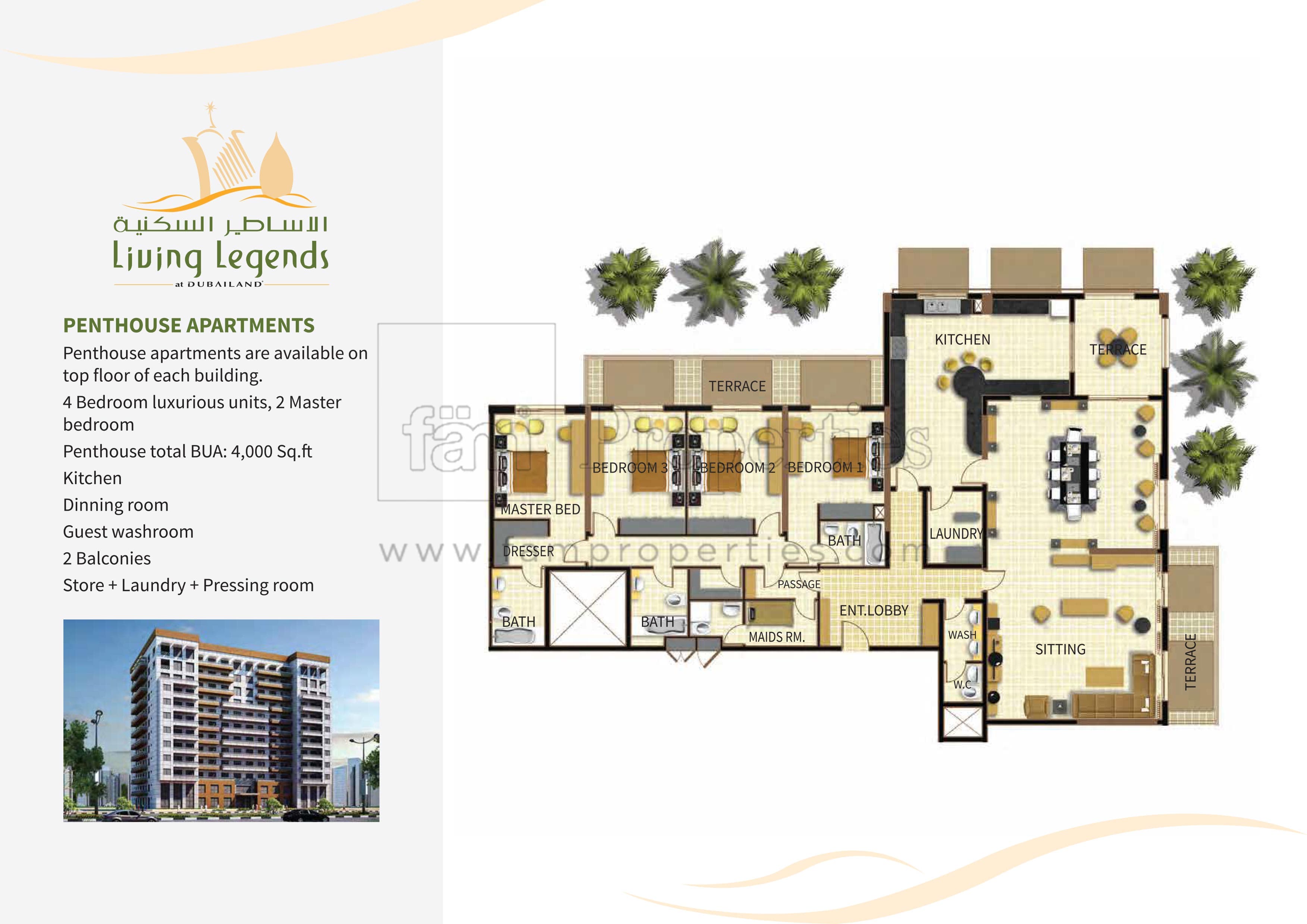 Living Legends Penthouse Apartments floor plan