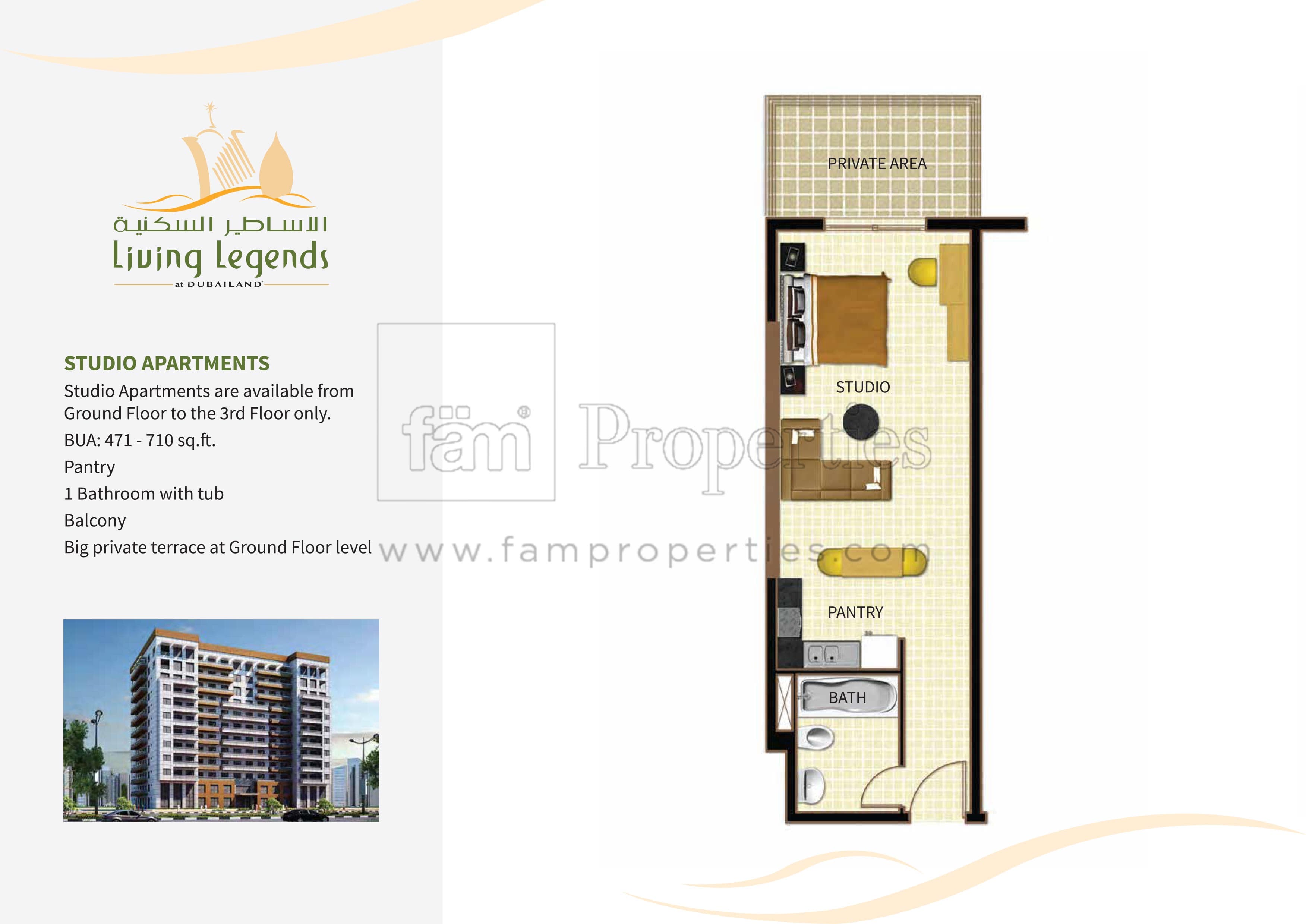 Living Legends Studio Apartments floor plan