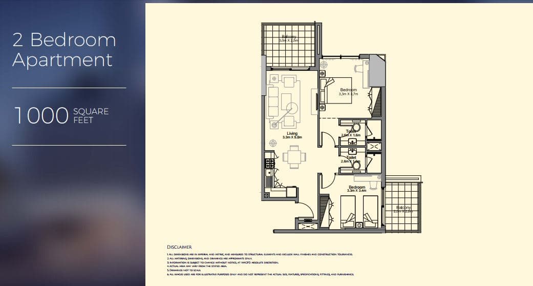 MAG 318 2 Bedroom floor plan