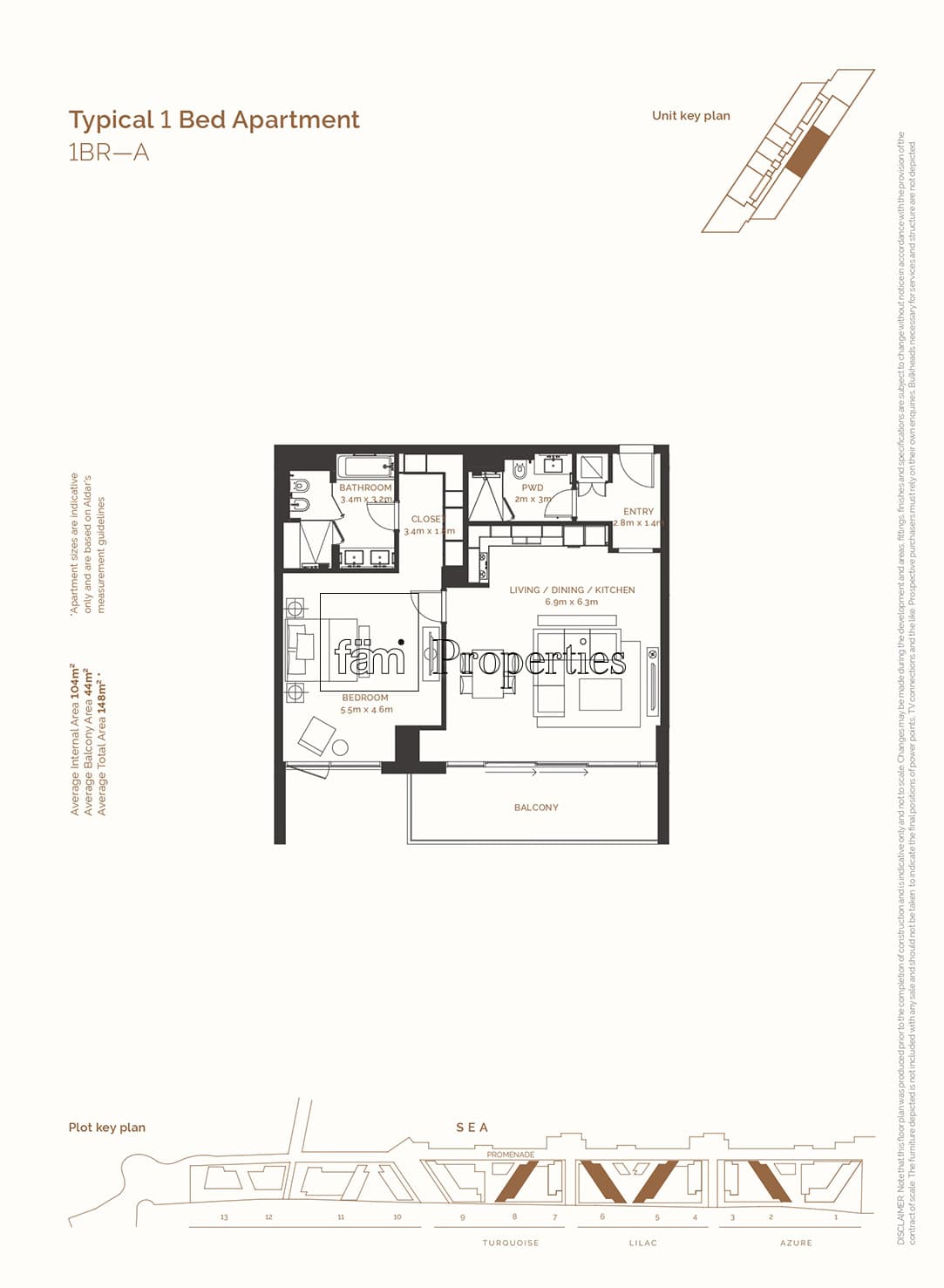Mamsha Al Saadiyat 1 Bedroom floor plan