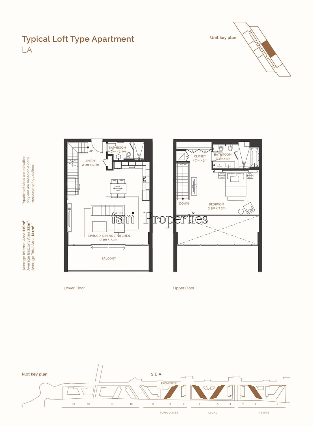 Mamsha Al Saadiyat 1 Bedroom floor plan