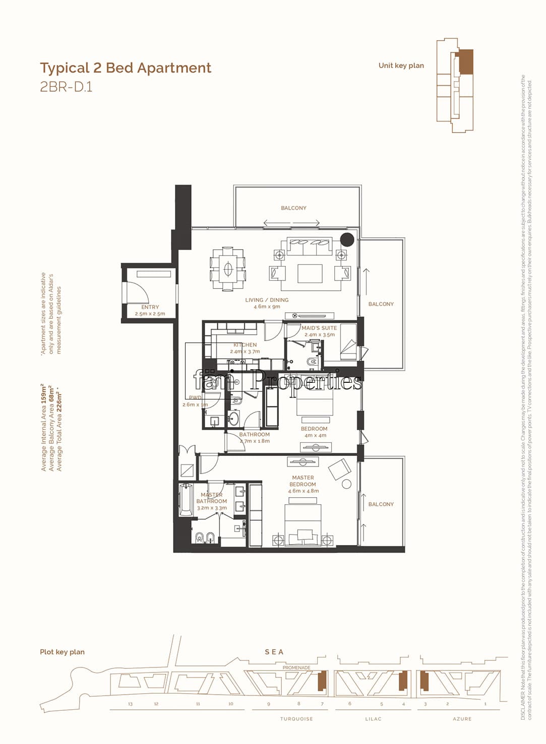 Mamsha Al Saadiyat 2 Bedroom floor plan