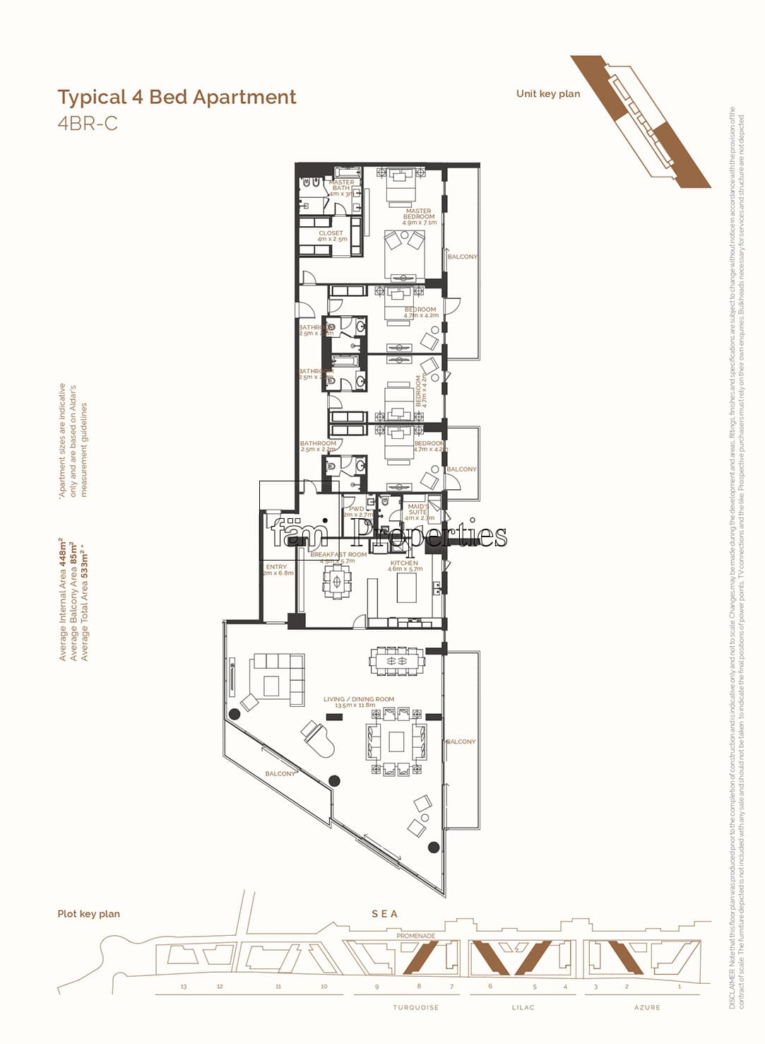 Mamsha Al Saadiyat 4 Bedroom floor plan