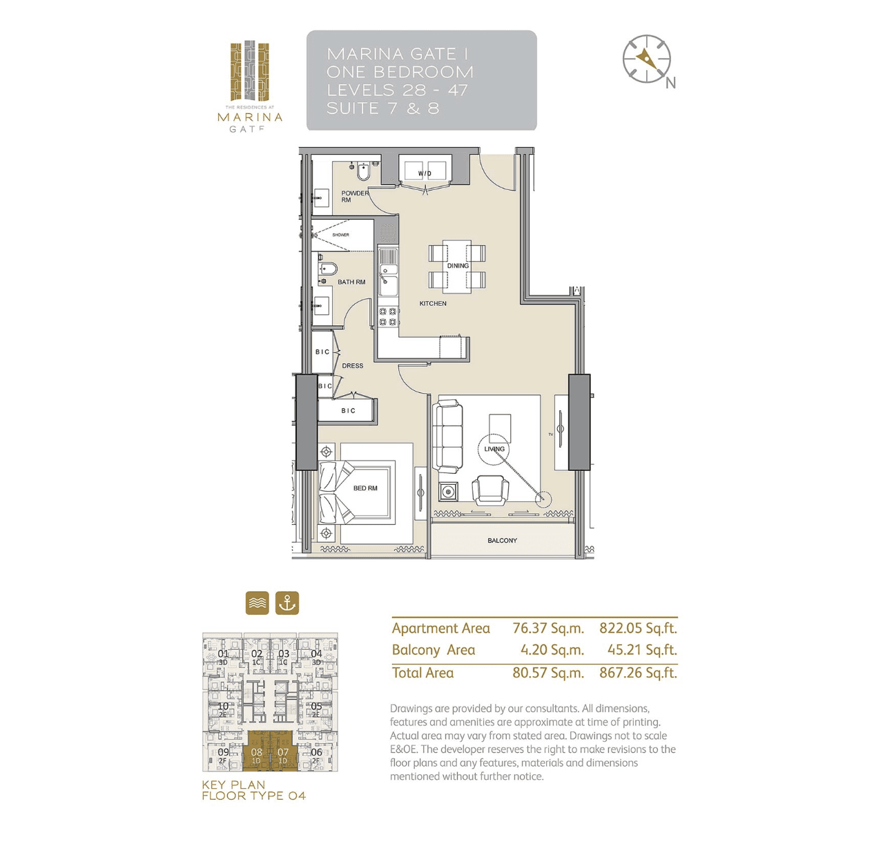 Marina Gate 1D floor plan