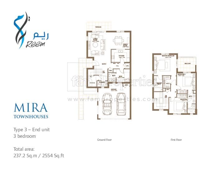 Mira 3 Bedroom Type 3 (End Unit) floor plan