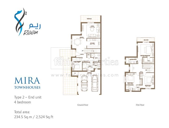 Mira 4 Bedroom Type 2 (End Unit) floor plan