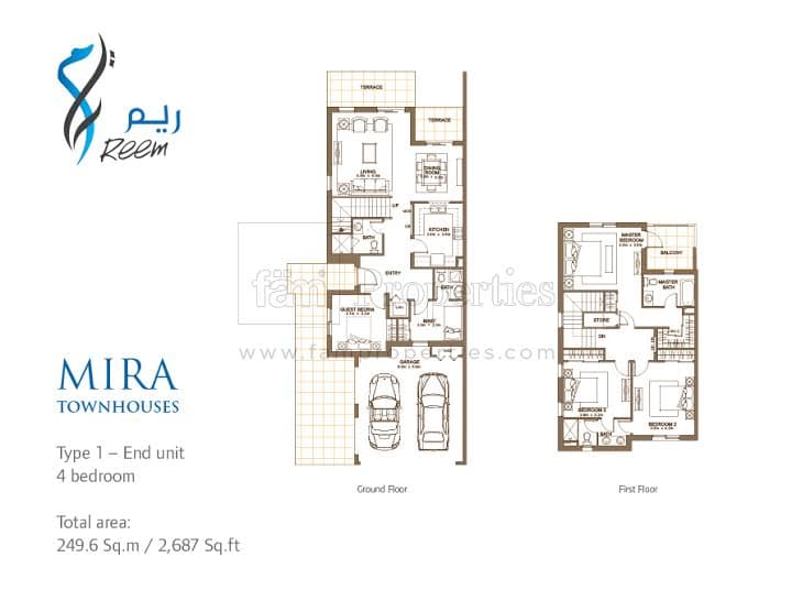 Mira 4 Bedroom Type 1 (End Unit) floor plan
