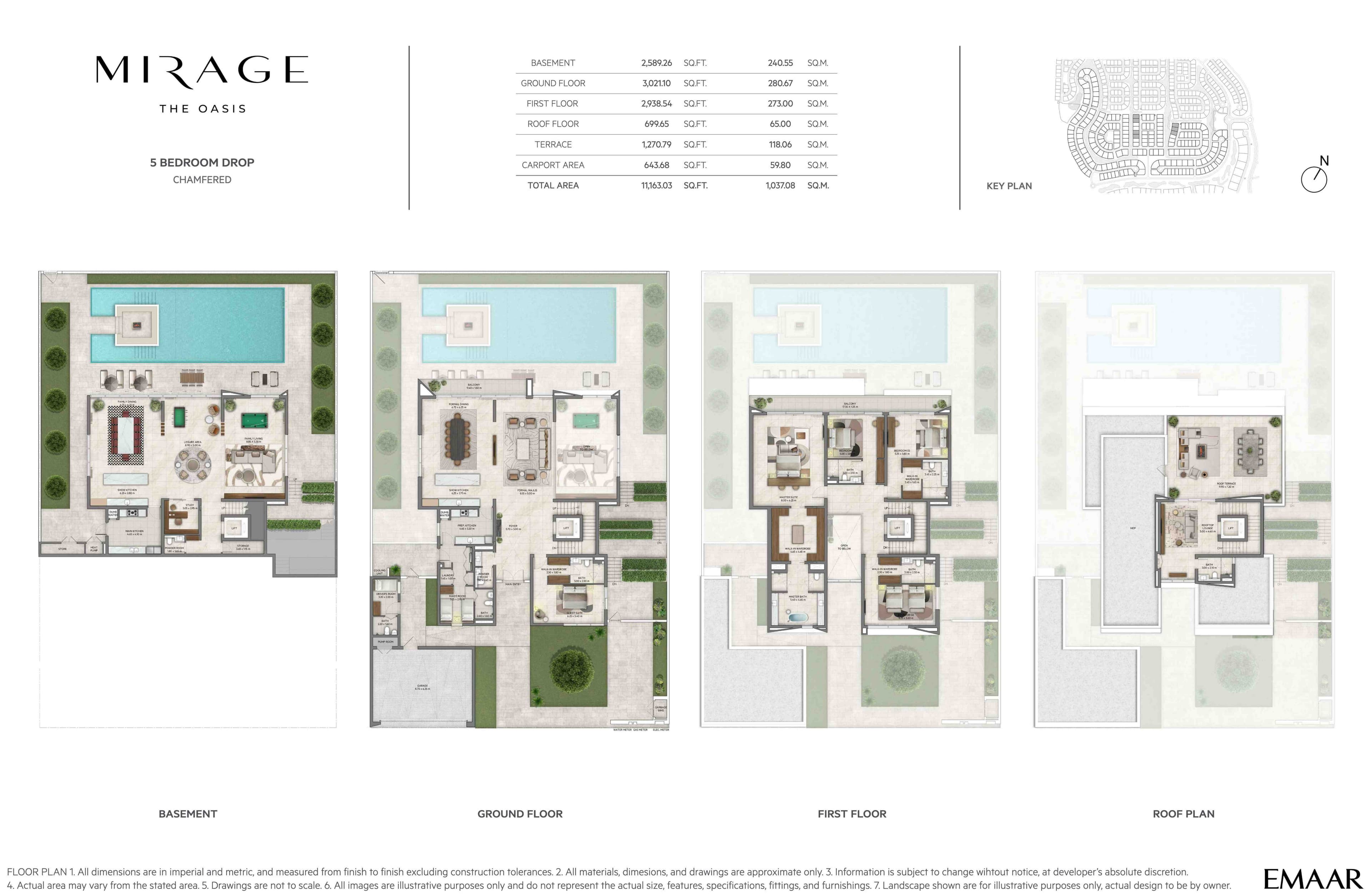 Mirage The Oasis 5BR - Drop - Chamfered floor plan