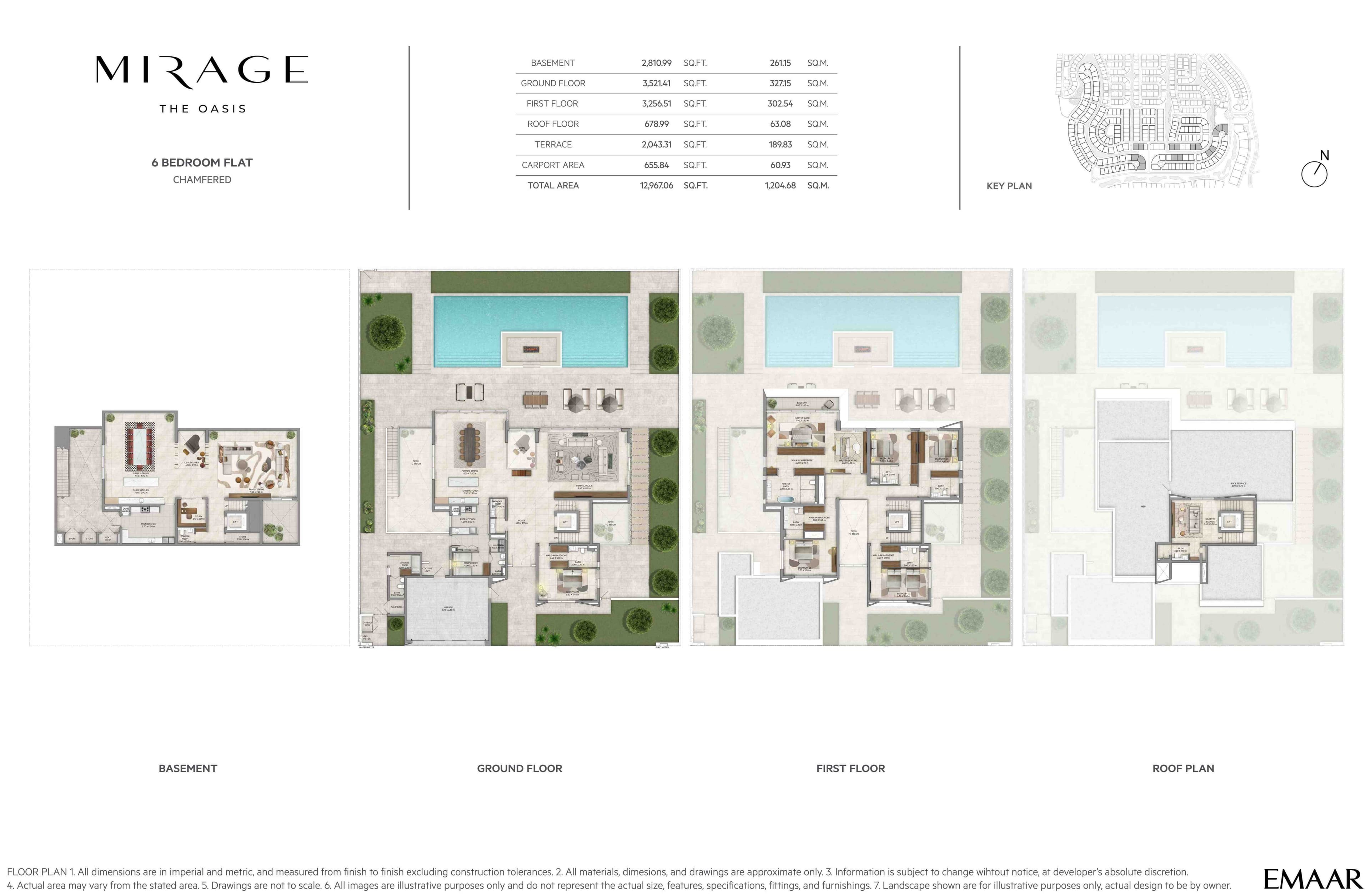 Mirage The Oasis 6BR - Flat - Chamfered floor plan