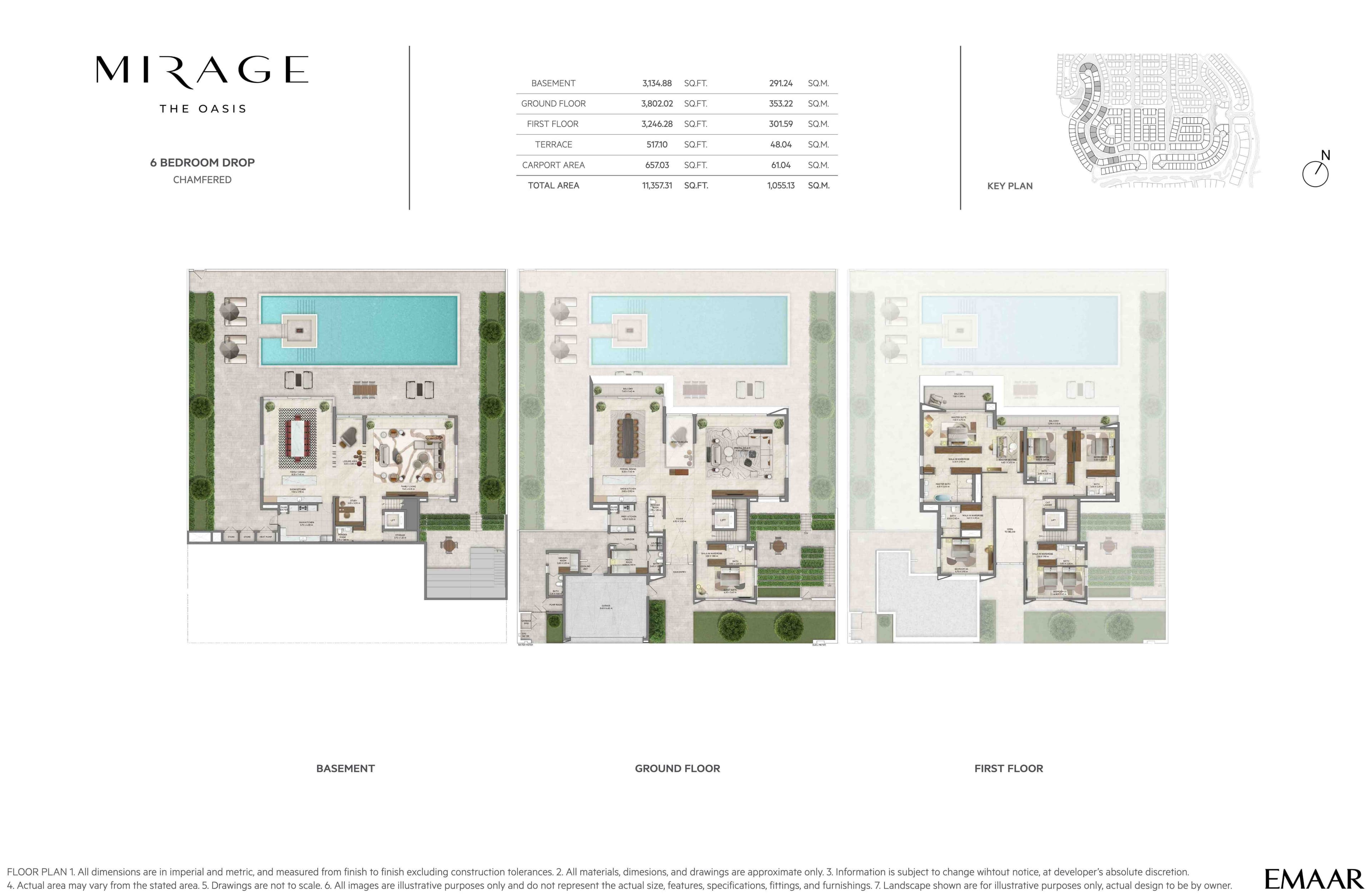 Mirage The Oasis 6BR - Drop - Chamfered floor plan