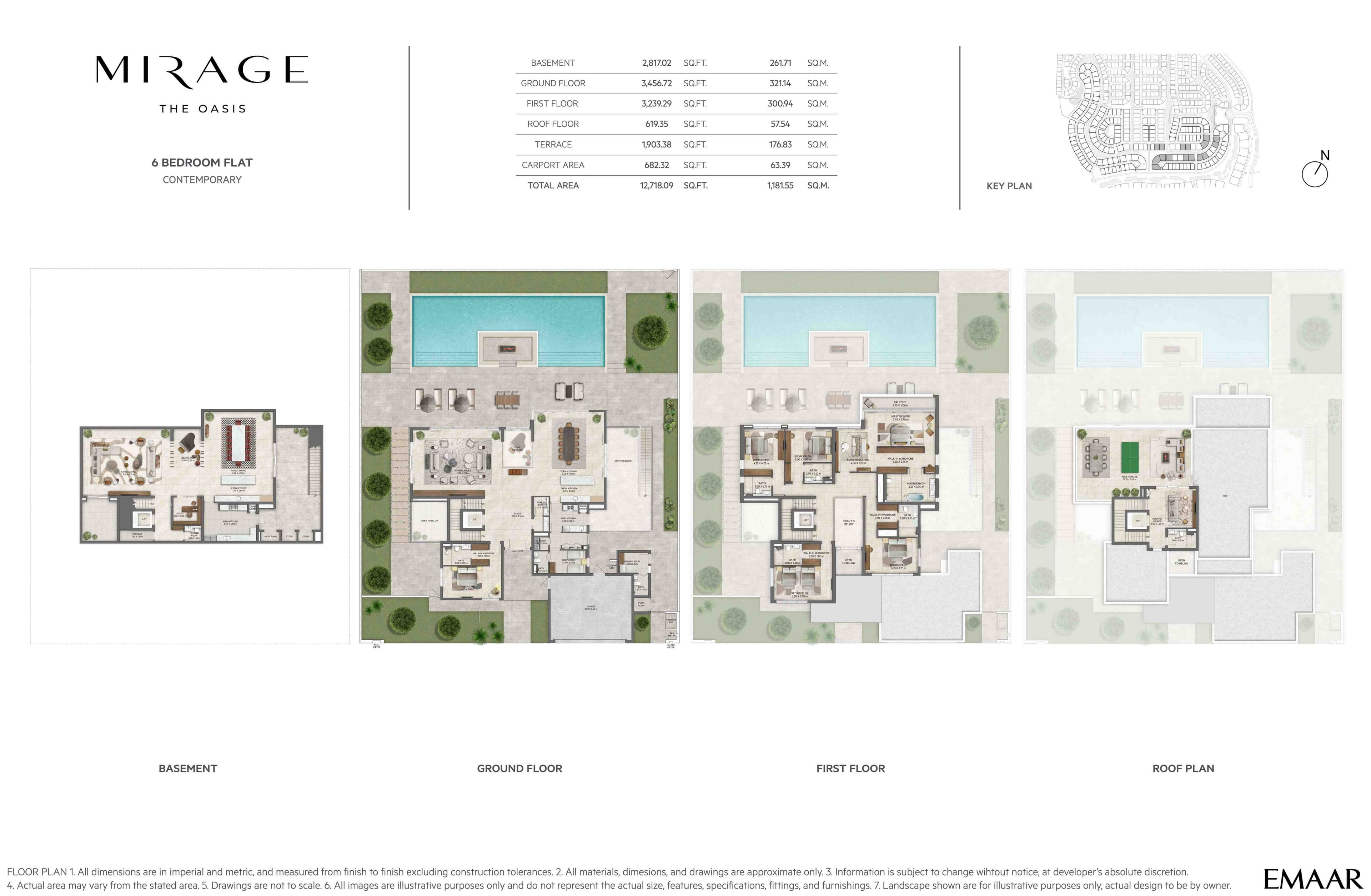 Mirage The Oasis 6BR - Flat - Contemporary floor plan
