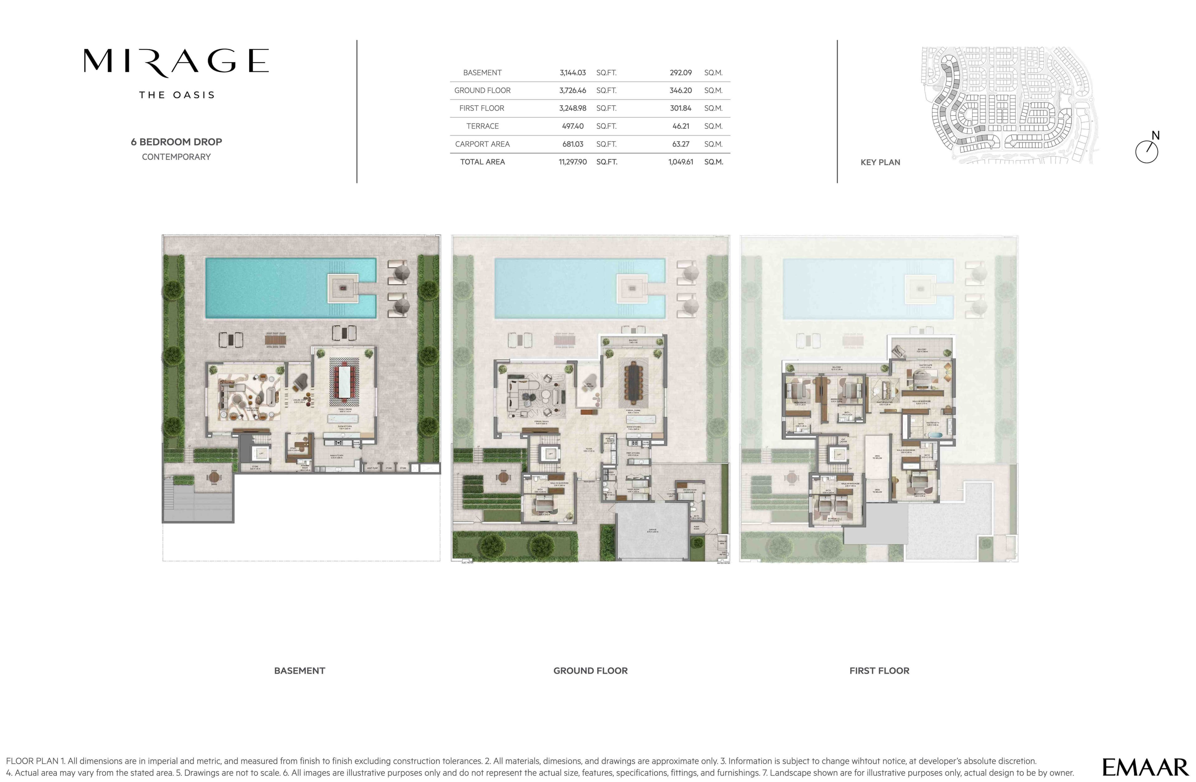 Mirage The Oasis 6BR - Drop - Contemporary floor plan
