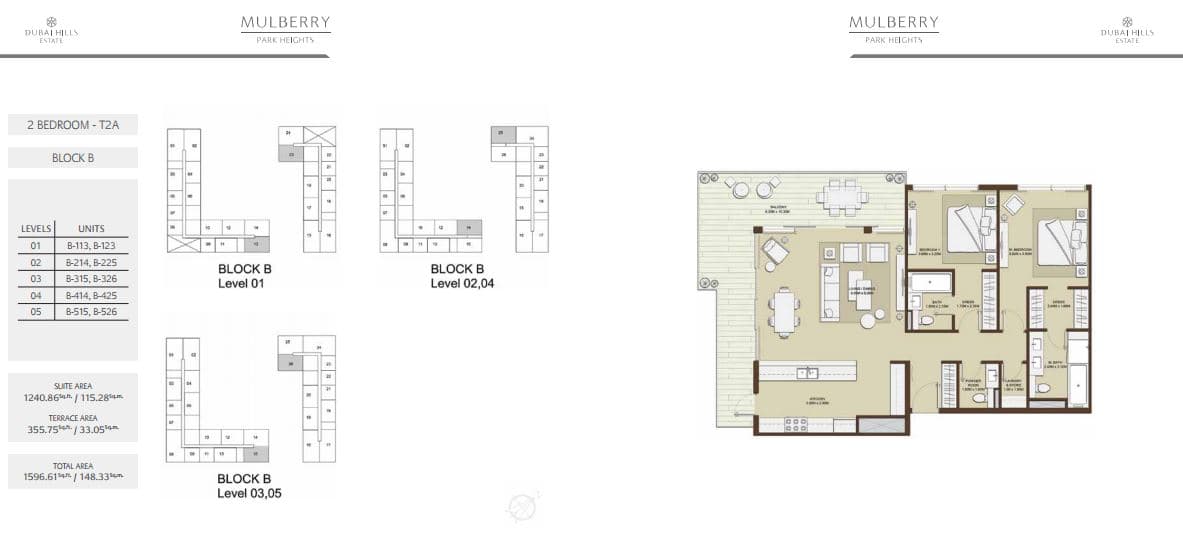 Mulberry at Park Heights 2 Bedroom floor plan