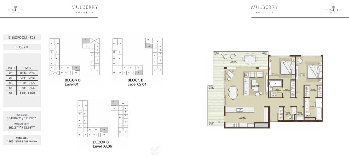 Mulberry at Park Heights 2 Bedroom floor plan