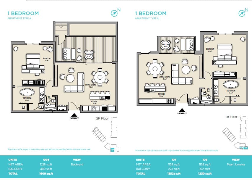Nikki Beach Residences G04_TypeA_1br floor plan