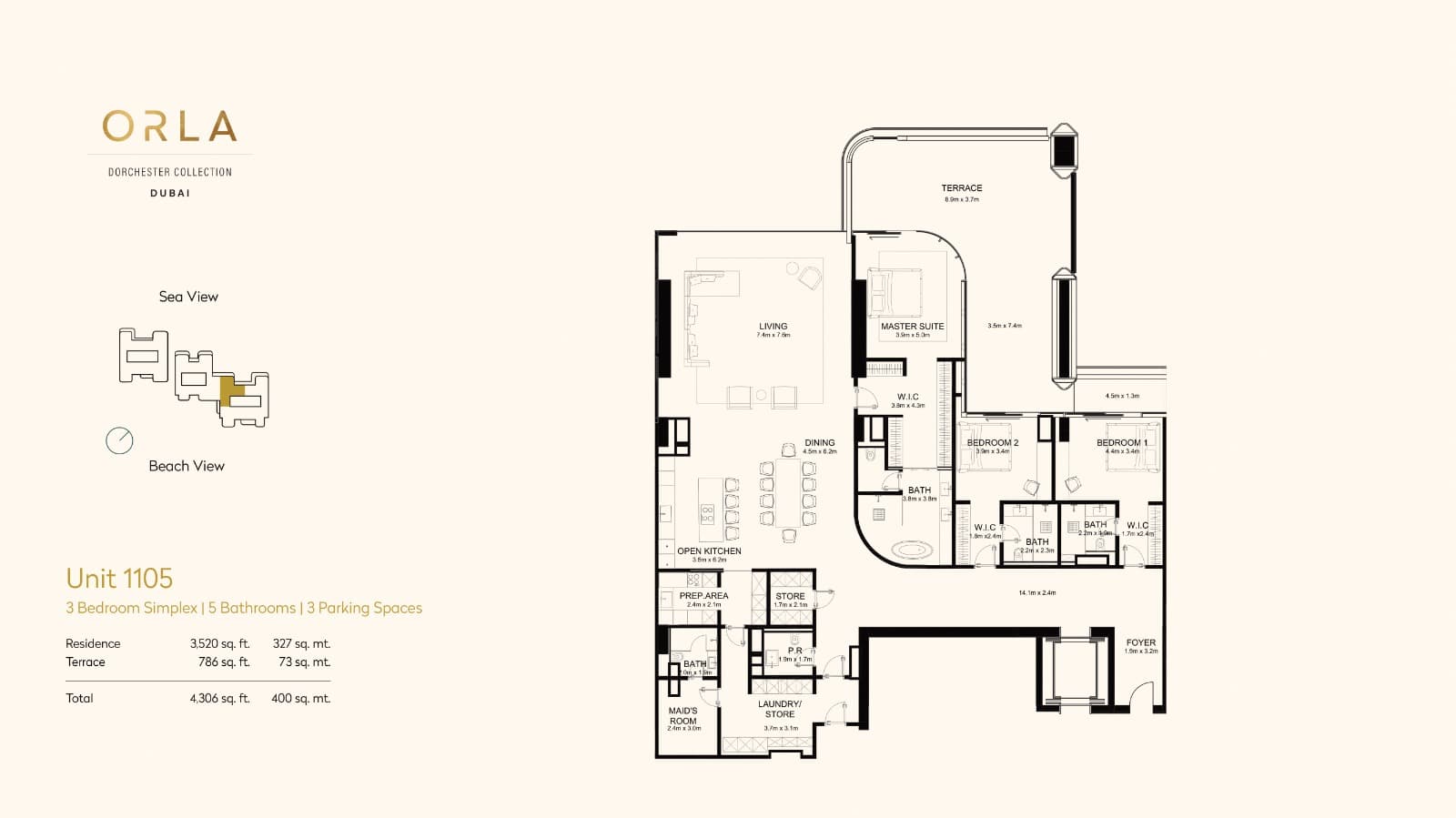 Orla Infinity by Omniyat floor plan