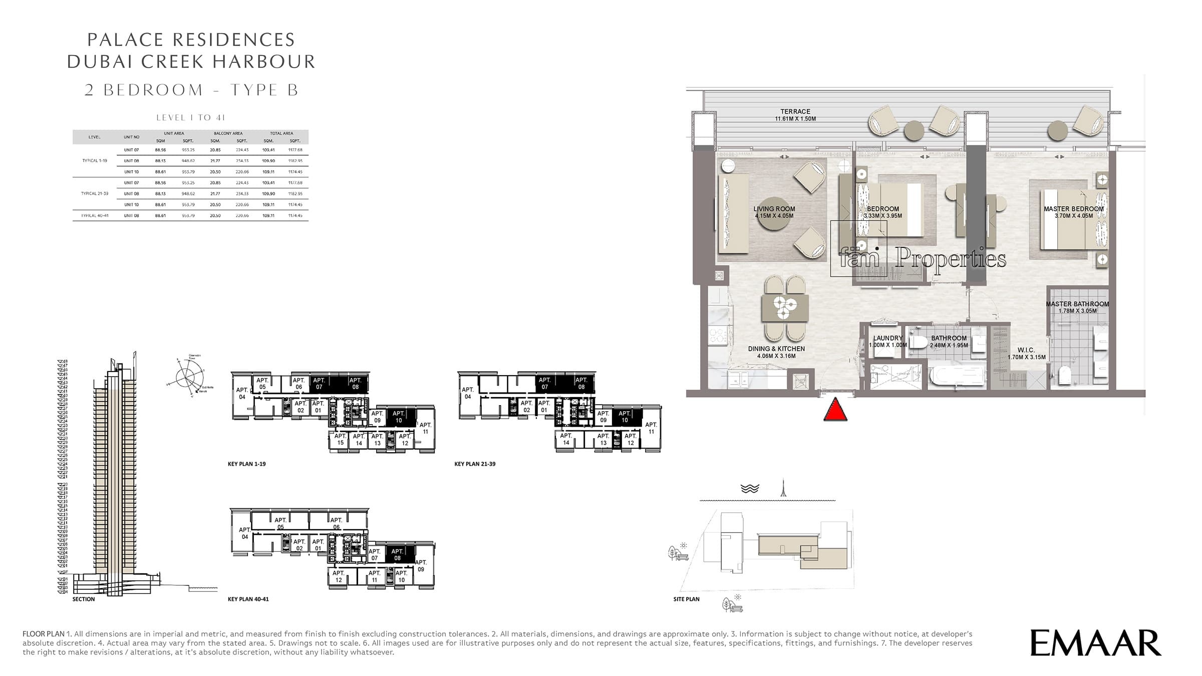 Palace Residences 2 Bedroom floor plan