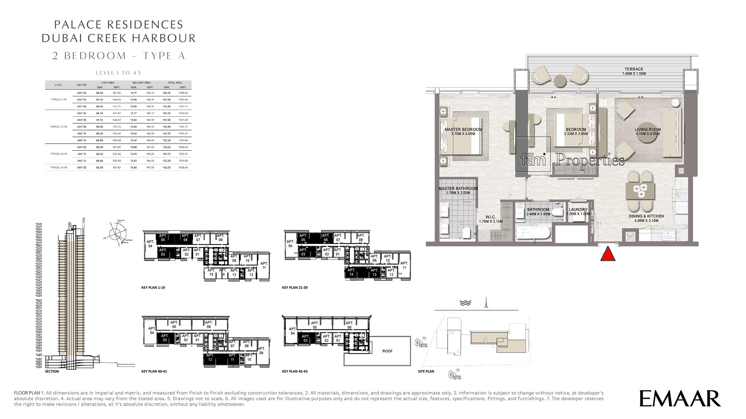 Palace Residences 2 Bedroom floor plan