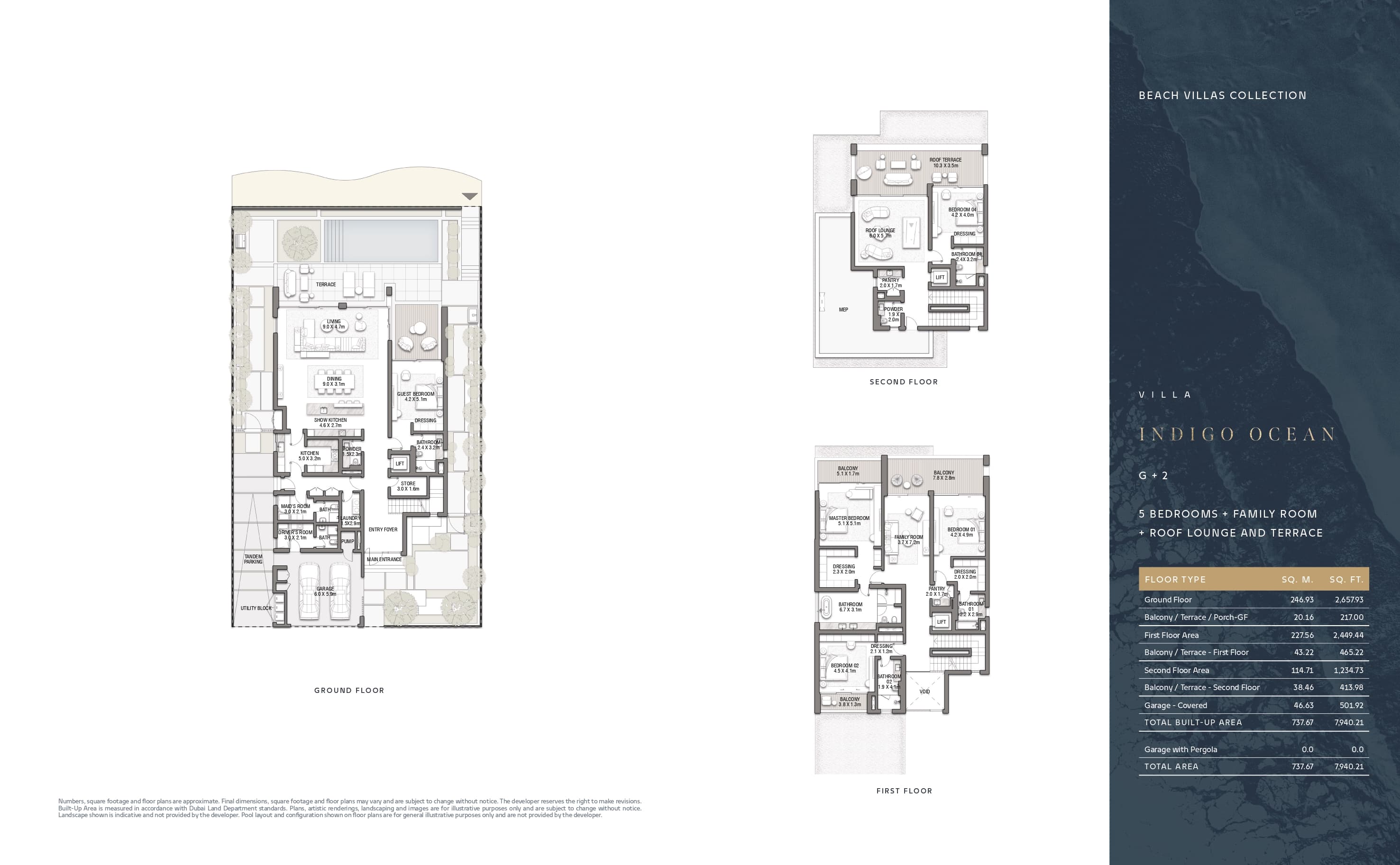 Palm Jebel Ali Villas 6 Bed - Indigo Ocean floor plan
