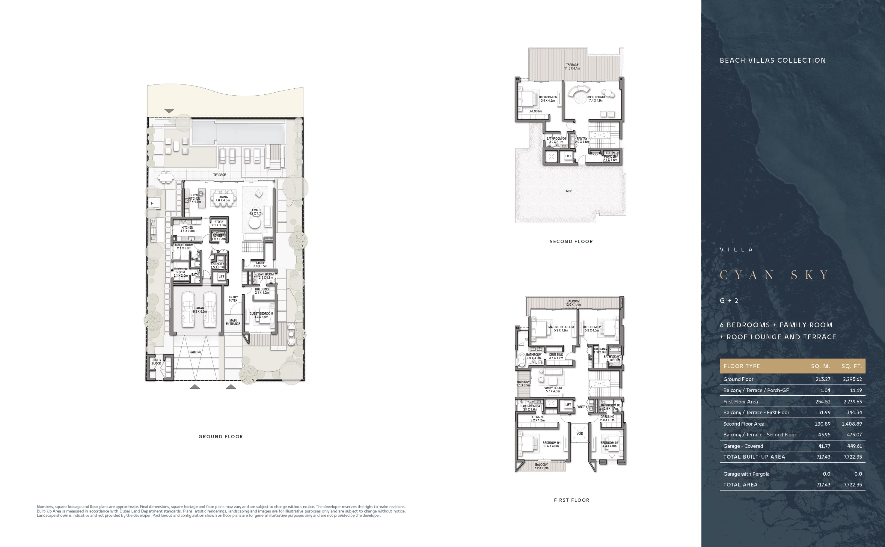 Palm Jebel Ali Villas 6 Bed - Cayan Sky floor plan