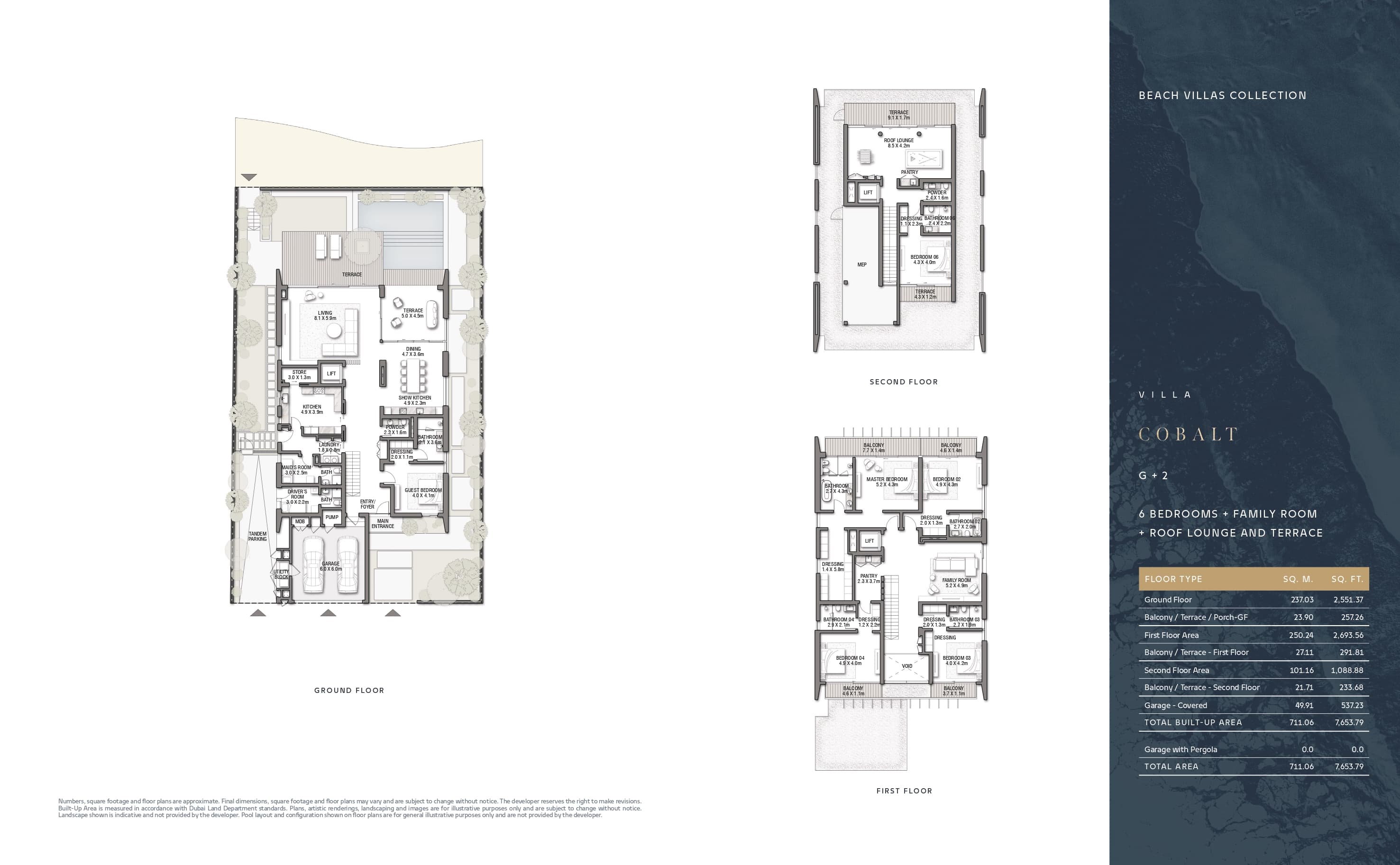 Palm Jebel Ali Villas 6 Bed - Cobalt floor plan
