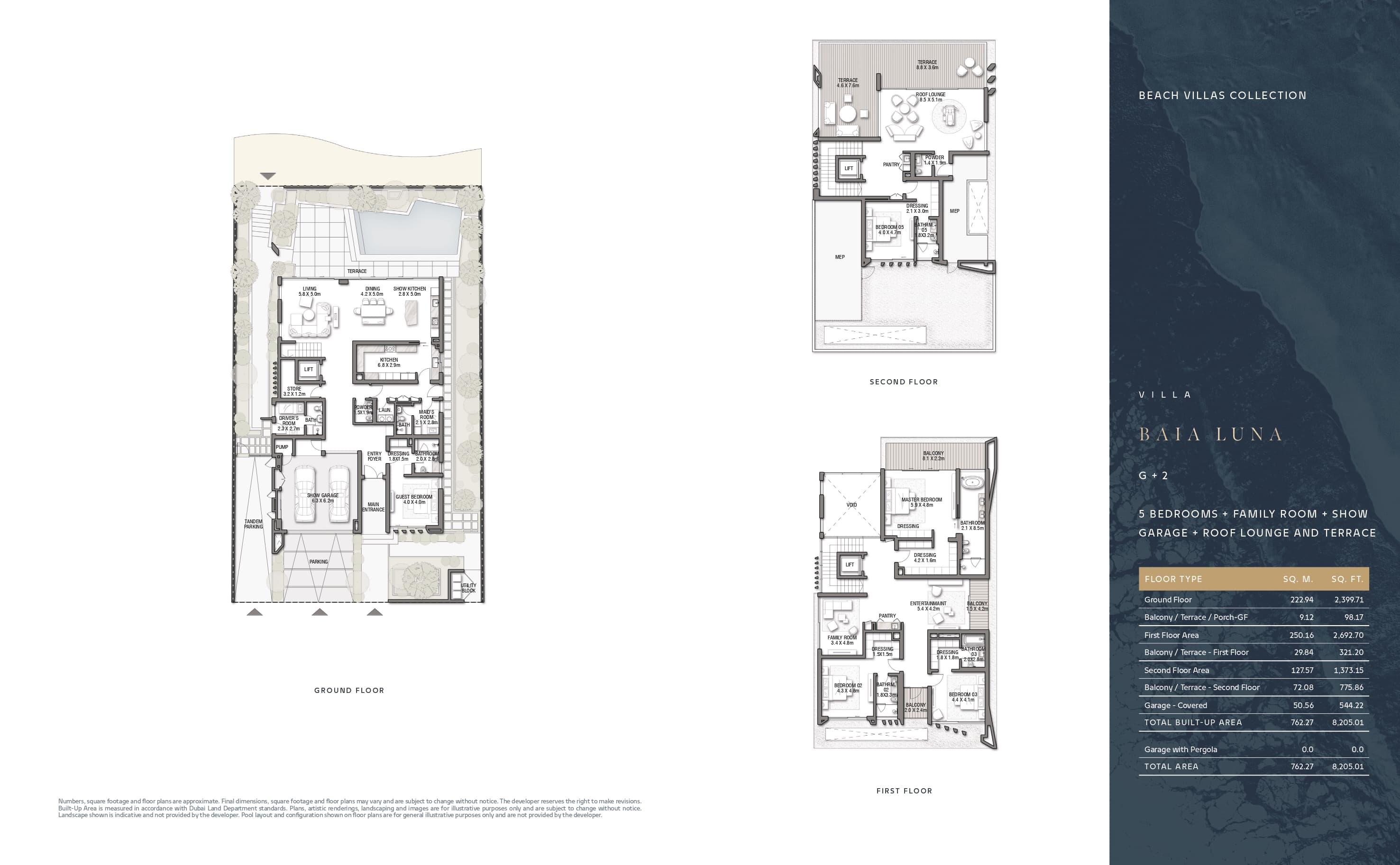 Palm Jebel Ali Villas 5 Bed - BAIA Luna floor plan