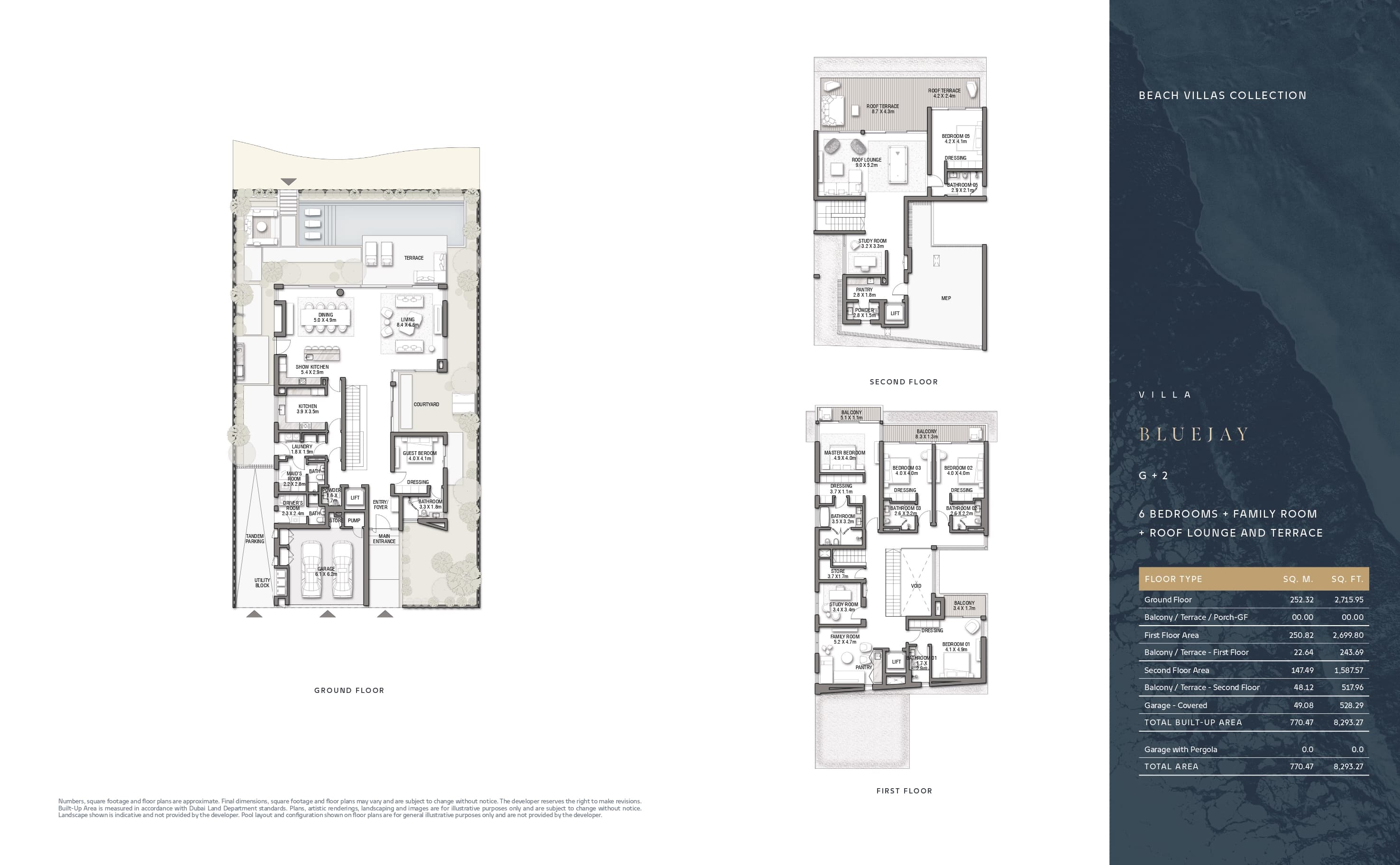 Palm Jebel Ali Villas 6 Bed - Blue Jay floor plan