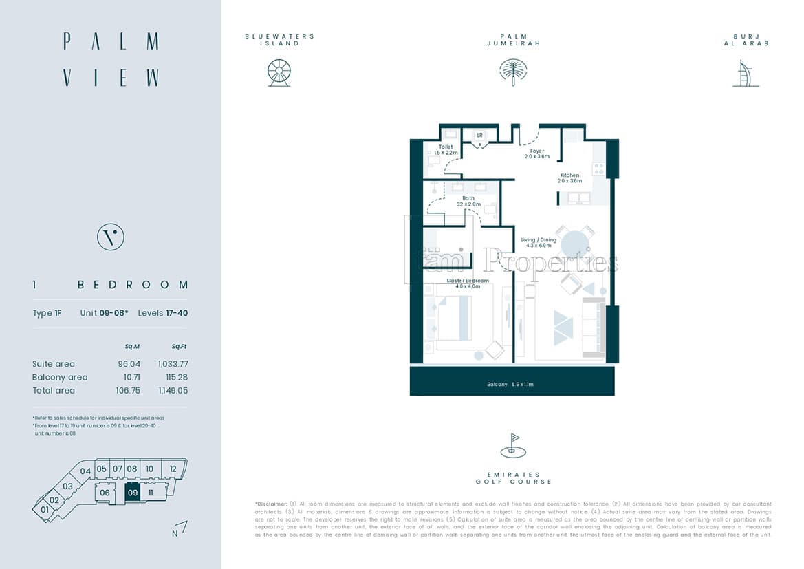 Avani Palm View Hotel and Suites 1 Bedroom floor plan