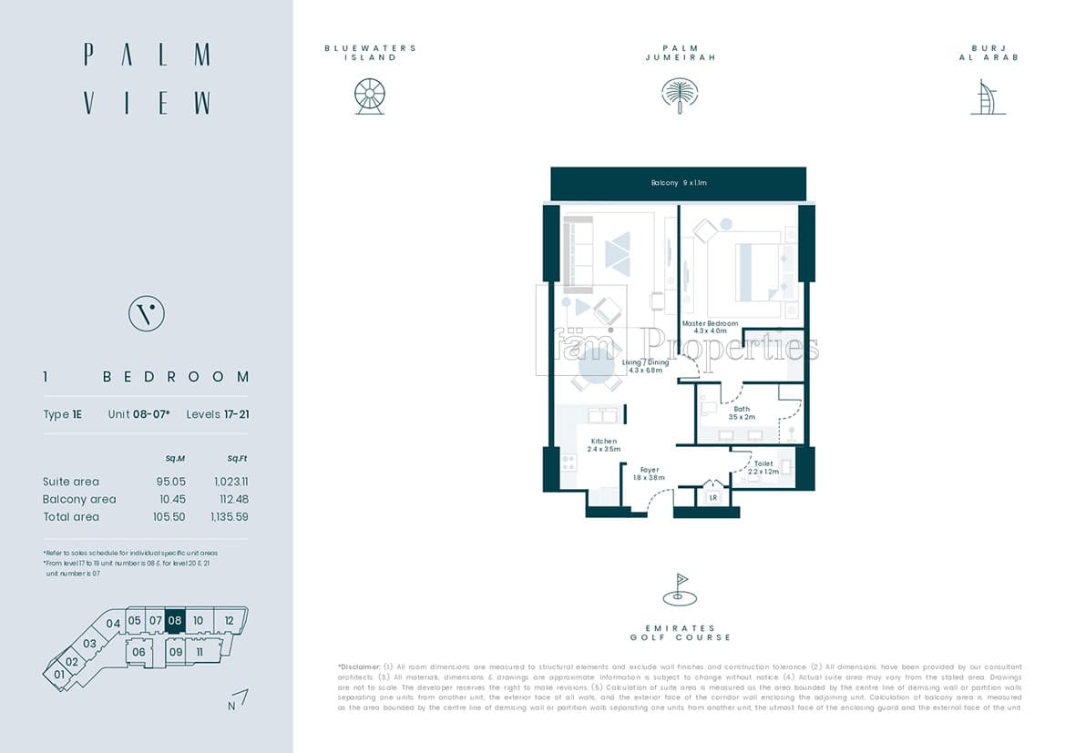 Avani Palm View Hotel and Suites 1 Bedroom floor plan