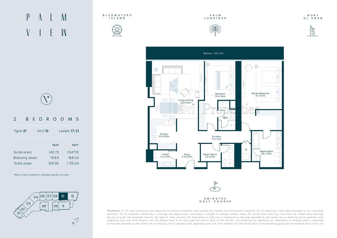 Avani Palm View Hotel and Suites 2 Bedroom floor plan