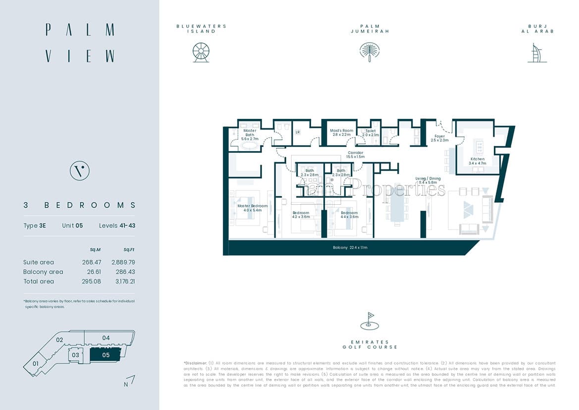 Avani Palm View Hotel and Suites 3 Bedroom floor plan