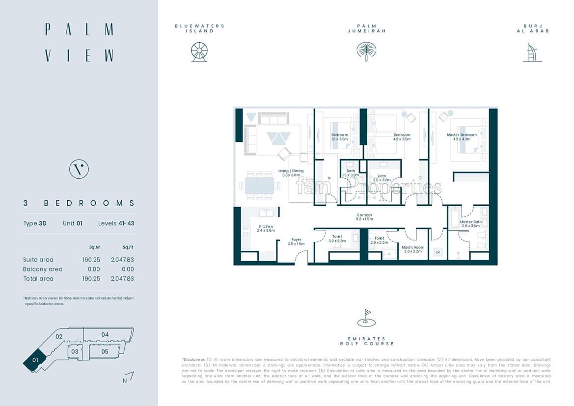 Avani Palm View Hotel and Suites 3 Bedroom floor plan