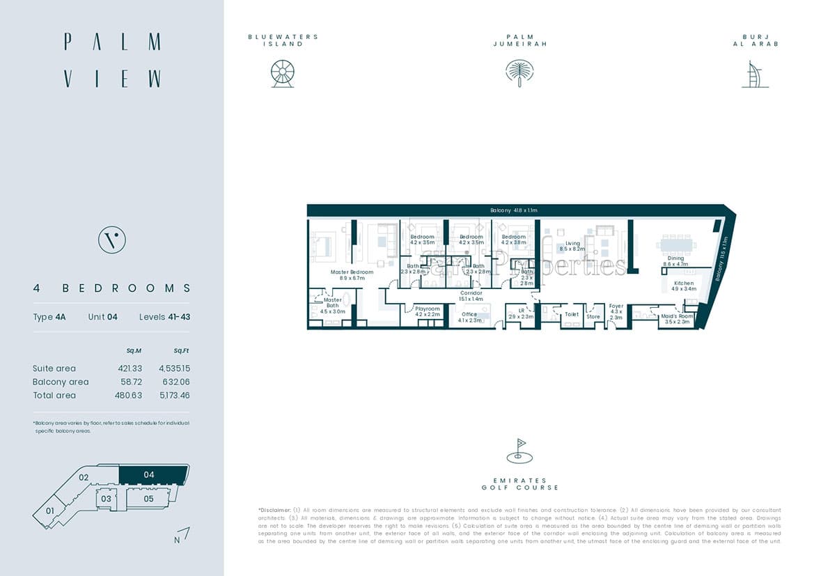 Avani Palm View Hotel and Suites 4 Bedroom floor plan