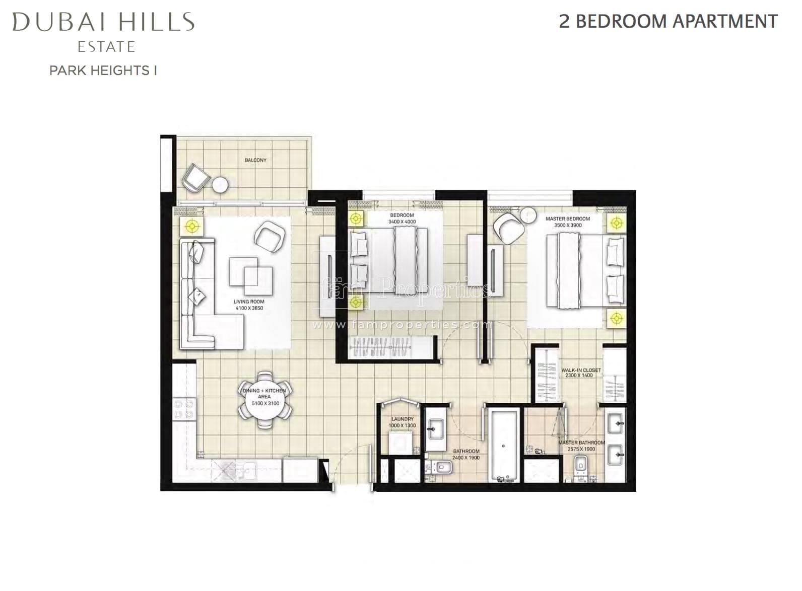 Park Heights 2 Bedroom floor plan