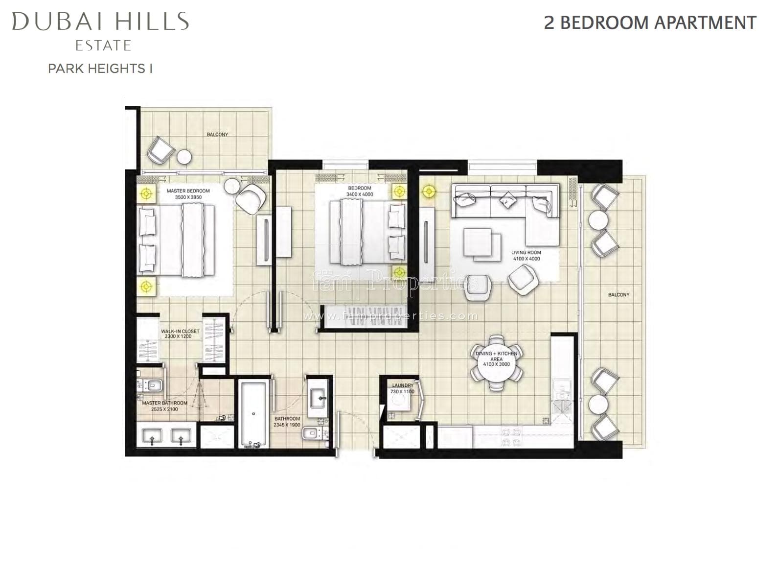Park Heights 2 Bedroom floor plan