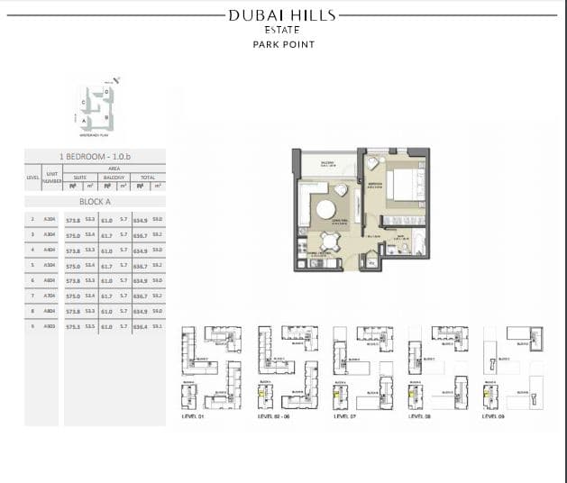 Park Point 1 Bedroom floor plan