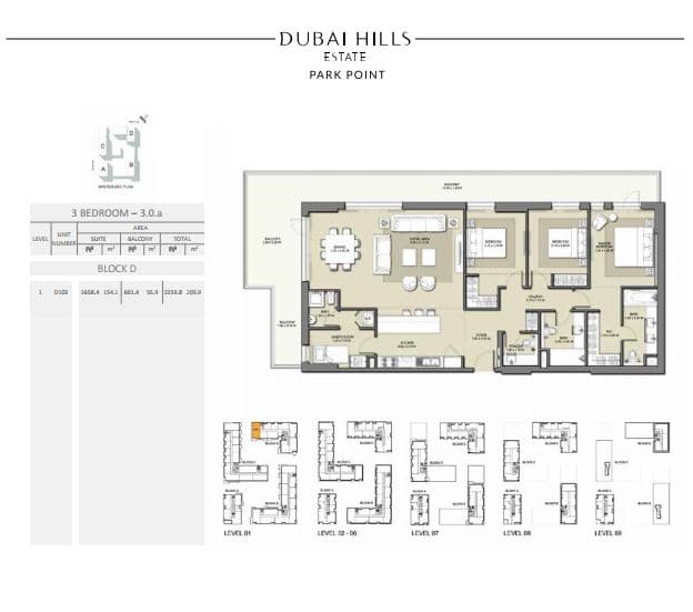 Park Point 3 Bedroom floor plan