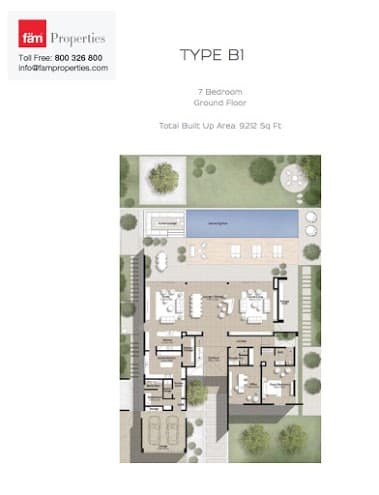 Parkway Vistas Villas 7 BD - Type B1 GF floor plan