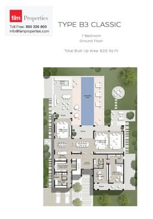 Parkway Vistas Villas 7 BD - Type B3 Classic GF floor plan