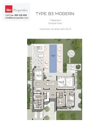 Parkway Vistas Villas 7 BD - Type B3 Modern GF floor plan