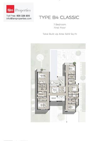 Parkway Vistas Villas 7 BD - Type B4 Classic FF floor plan
