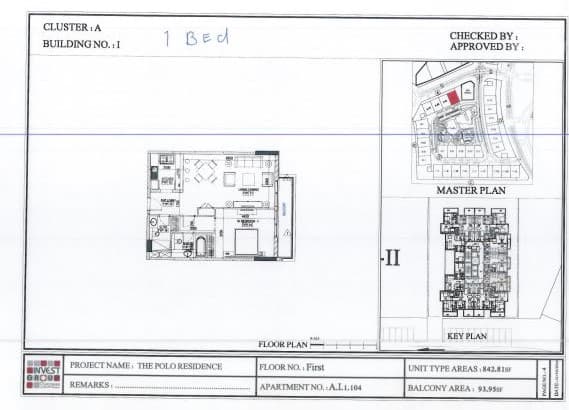 The Polo Residence 1 Bedroom floor plan