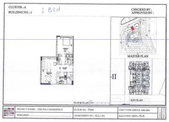 The Polo Residence 1 Bedroom floor plan