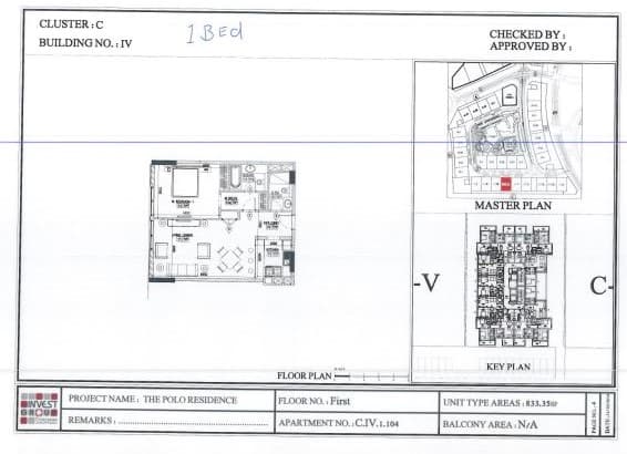 The Polo Residence 1 Bedroom floor plan