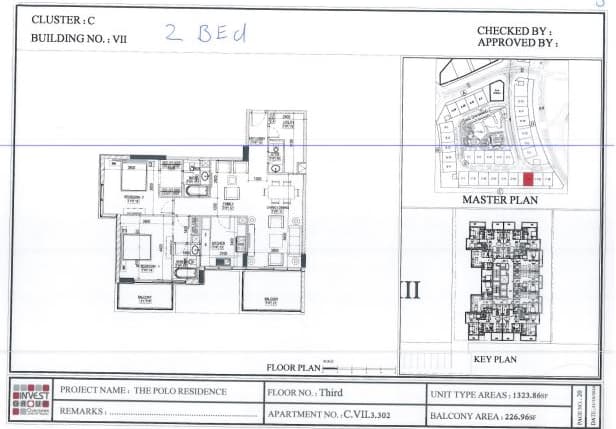 The Polo Residence 2 Bedroom floor plan