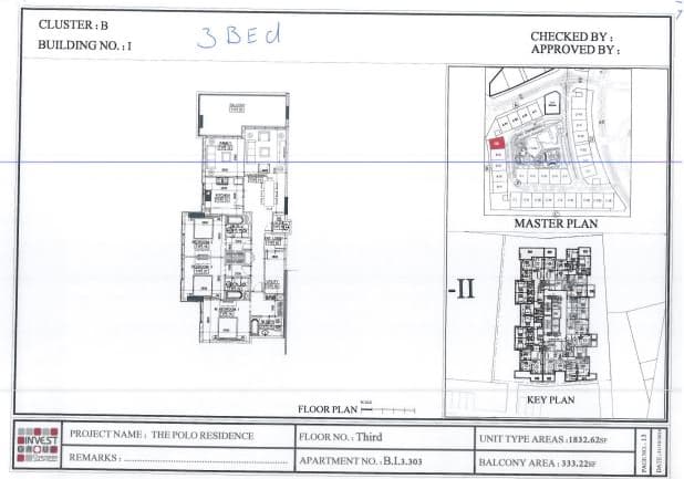 The Polo Residence 3 Bedroom floor plan