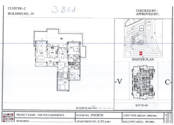 The Polo Residence 3 Bedroom floor plan