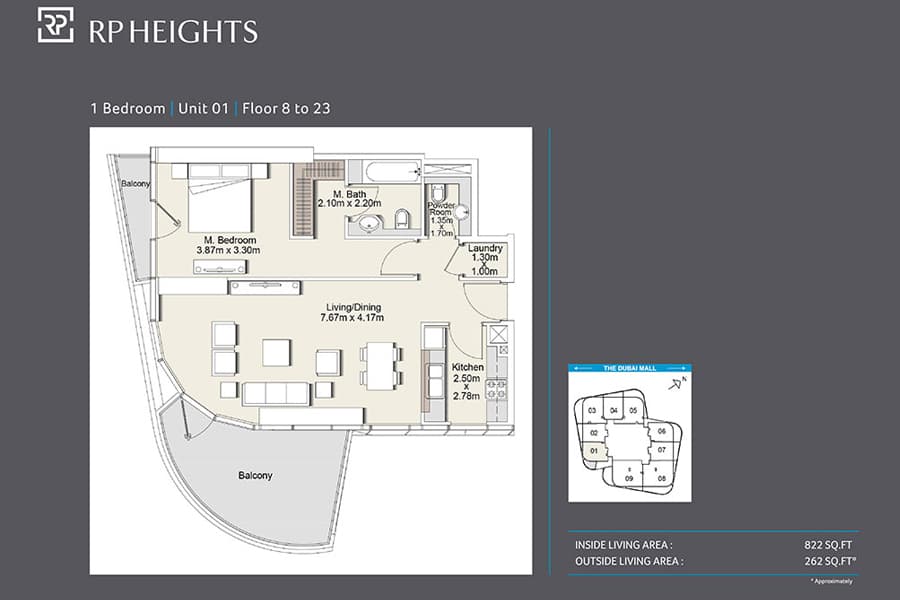 RP Heights Unit 01_8th-23rd floor floor plan