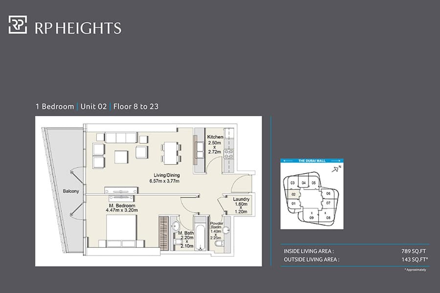 RP Heights Unit 02_8th-23rd floor floor plan